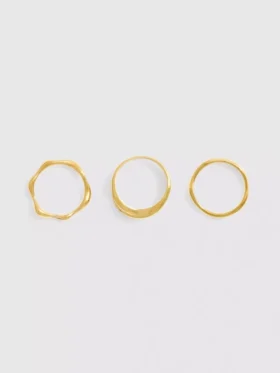 Lote de 3 anillos de diseño mixto resistentes al agua
