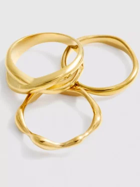 Lote de 3 anillos de diseño mixto resistentes al agua