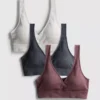 Lote de 3 bralettes sin costuras con cuello en V