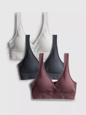 Lote de 3 bralettes sin costuras con cuello en V