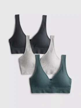 Lote de 3 bralettes sin costuras con cuello en V