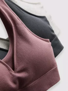 Lote de 3 bralettes sin costuras con cuello en V
