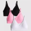 Lote de 3 bralettes sin costuras con ribetes de encaje