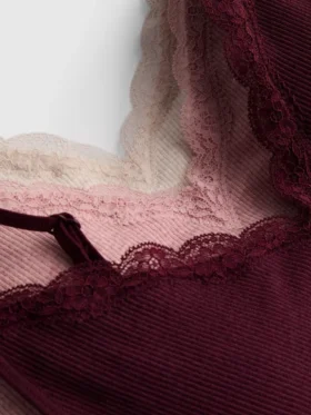 Lote de 3 bralettes sin costuras con ribetes de encaje