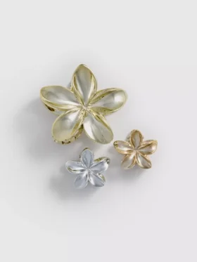 Lote de 3 pinzas de pelo con forma de flor