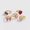 Lote de 5 anillos con dijes