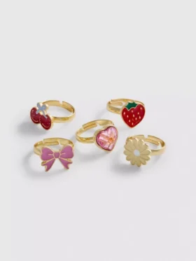 Lote de 5 anillos con dijes