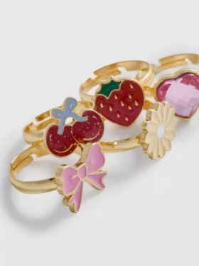 Lote de 5 anillos con dijes