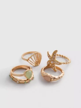 Lote de 5 anillos de estilo náutico