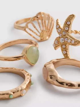 Lote de 5 anillos de estilo náutico