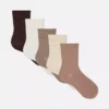 Lote de 5 pares de calcetines de cuello redondo de colores variados con alto contenido en algodón