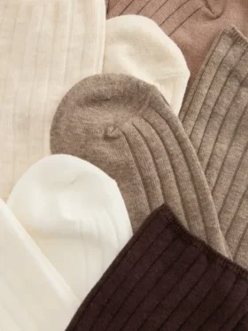 Lote de 5 pares de calcetines de cuello redondo de colores variados con alto contenido en algodón