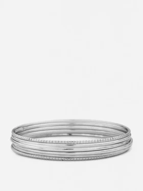 Lote de 6 brazaletes de metal pulido