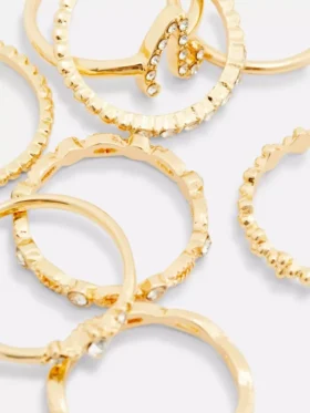 Lote de 8 anillos con iniciales de strass