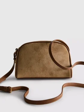 Mini bolso bandolera de imitación de ante