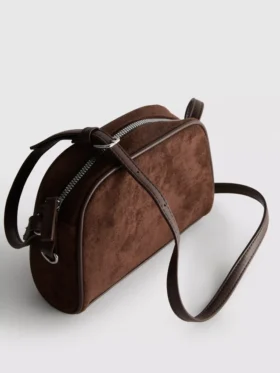 Mini bolso bandolera de imitación de ante
