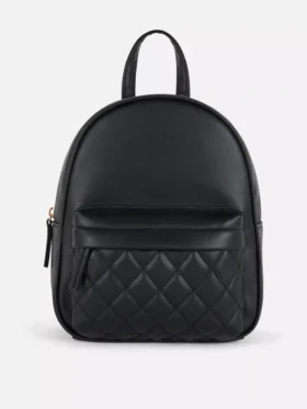 Mini mochila con acolchado en forma de rombos