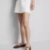 Minifalda-pantalón con lazos laterales de mezcla de lino