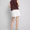 Minifalda-pantalón con lazos laterales de mezcla de lino