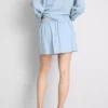 Minifalda-pantalón con lazos laterales de mezcla de lino