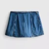 Minifalda-pantalón corta de denim de algodón