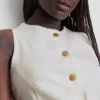 Minivestido de denim de algodón con botones