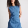 Minivestido de denim de algodón con corte en A