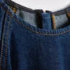 Minivestido de denim de algodón con mangas abullonadas