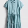 Minivestido de manga corta con volantes