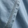 Minivestido recto de denim de algodón con cuello