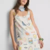 Minivestido recto estampado