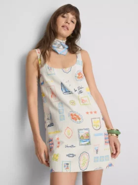 Minivestido recto estampado