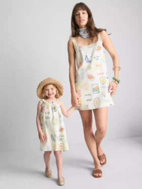 Minivestido recto estampado