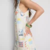 Minivestido recto estampado