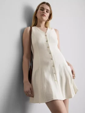 Minivestido sin mangas con cuello en V