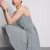 Minivestido tipo corsé de cuadros vichy