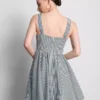 Minivestido tipo corsé de cuadros vichy