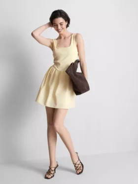 Minivestido tipo corsé de mezcla de algodón