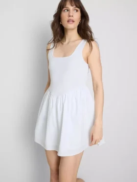 Minivestido tipo corsé de mezcla de algodón