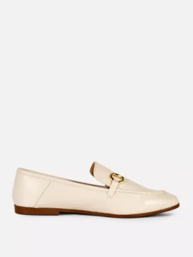 Mocasines de imitación de piel con detalle de bocado