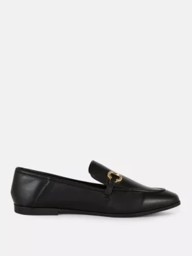 Mocasines de imitación de piel con detalle de bocado