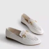 Mocasines de piel sintética con diseño de bocado de cabestro cortado con láser