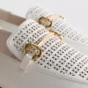 Mocasines de piel sintética con diseño de bocado de cabestro cortado con láser