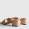 Mules de tacón grueso de rafia