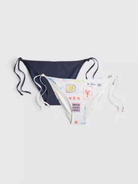 Pack de 2 braguitas de bikini estampadas con lazo lateral