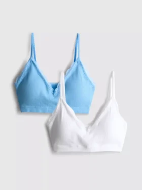Pack de 2 bralettes sin costuras con ribete de encaje