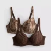 Pack de 2 sujetadores con aros, de malla estampada, tallas D-H