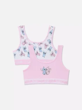 Pack de 2 tops cortos sin costuras de Stitch y Angel de Disney