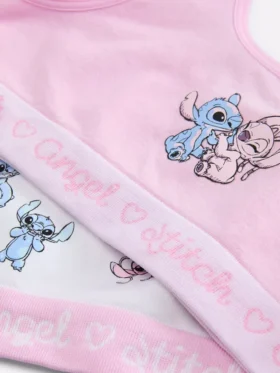 Pack de 2 tops cortos sin costuras de Stitch y Angel de Disney