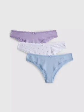 Pack de 3 braguitas brasileñas con alto contenido en algodón